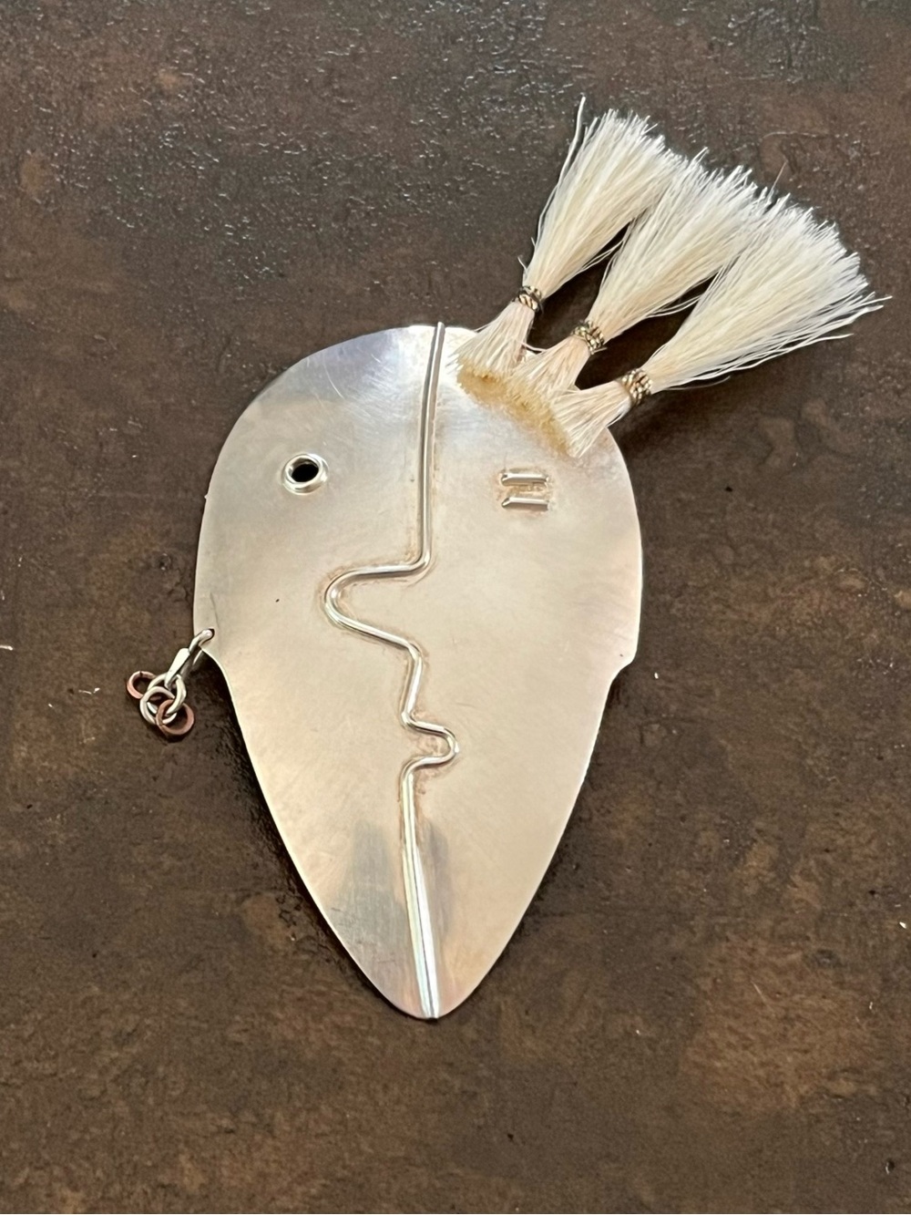 Sterling Silver Deirdre Donchian Face Mask Brooch